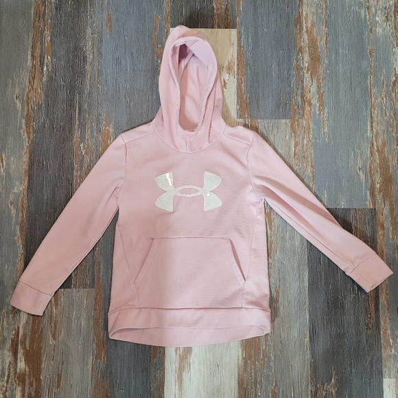 Under Armour Hoodie – Light Pink with White Logo Girls (Youth Medium) - Picture 1 of 4